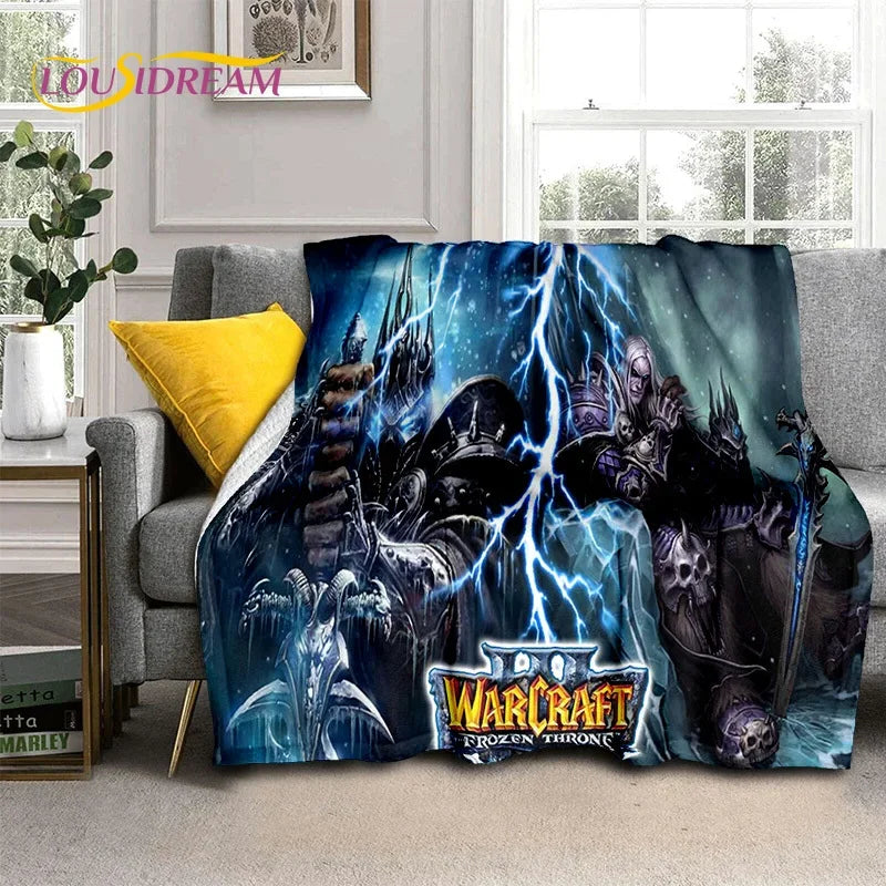 3D World of Warcraft-spil WOW Lich King DH-tæppe, blødt tæppe til hjemmet, soveværelset, sengen, sofaen, picnic, rejser, kontoret og børn