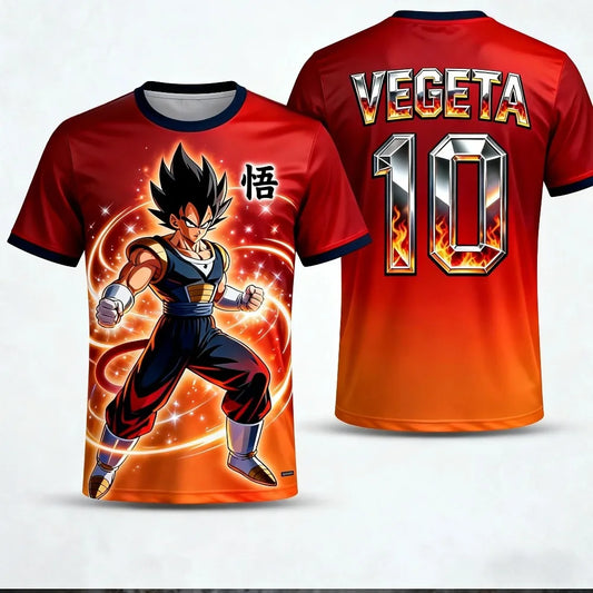 2026 Summer Dragon Ball  T-shirt Men's Breathable 3D Printed Casual Family Unisex Kids Sports Football Training Jersey