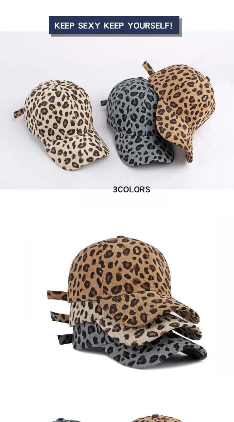 Wholesale NewFashion Spring Summer Unisex Leopard Print Baseball Caps Spring Autumn Outdoor Adjustable Casual Hats Sunscreen Hat