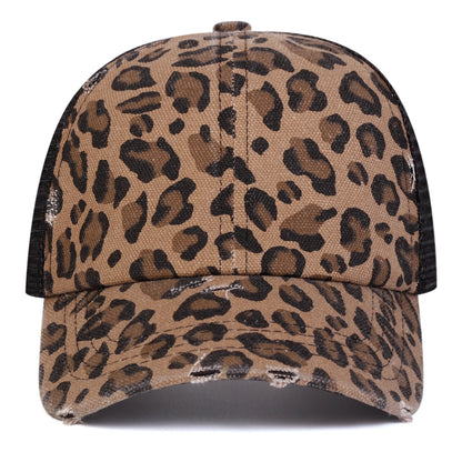 Șepci de baseball unisex cu imprimeu leopard, broderie cu găuri, pentru primăvară și toamnă, pentru activități în aer liber, reglabile, casual, cu protecție solară, șepci sportive
