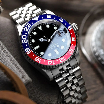 200m wasserdichte Miyota 8215 Automatikuhr für Herren, Taucheruhr, 40mm, mechanisches Uhrwerk, Leuchtanzeige, Jubilee-Armband, Glide-Lock-Schließe