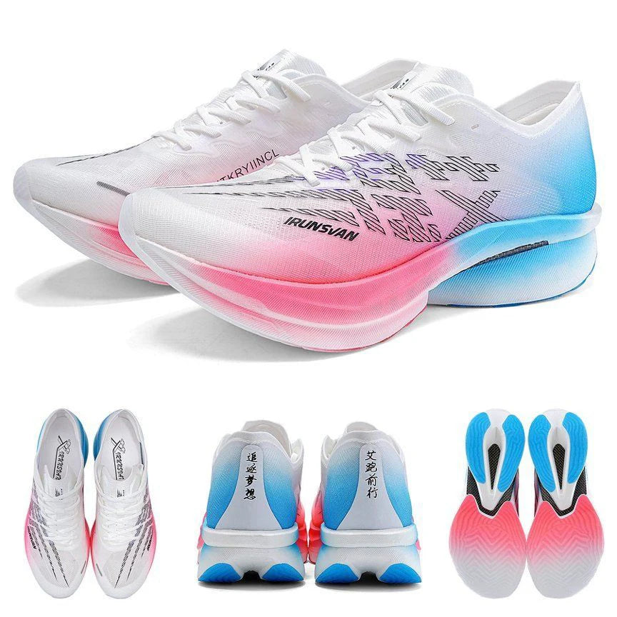 IRUNSVAN Zapatillas deportivas con placa de carbono para maratón, zapatillas profesionales de running, amortiguadoras, transpirables, para jogging, unisex 095