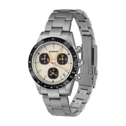 Boderry GOLDACE Titanium Chronograph Watch Mecha-Quartz Movement Luminous Business Wristwatch 100M Waterproof Clock