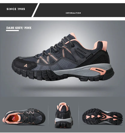 HUMTTO Hiking Shoes for Women Wear-Resistant Outdoor Women's Sports Shoes Lace-Up Climbing Trekking Sneakers Woman 110609B
