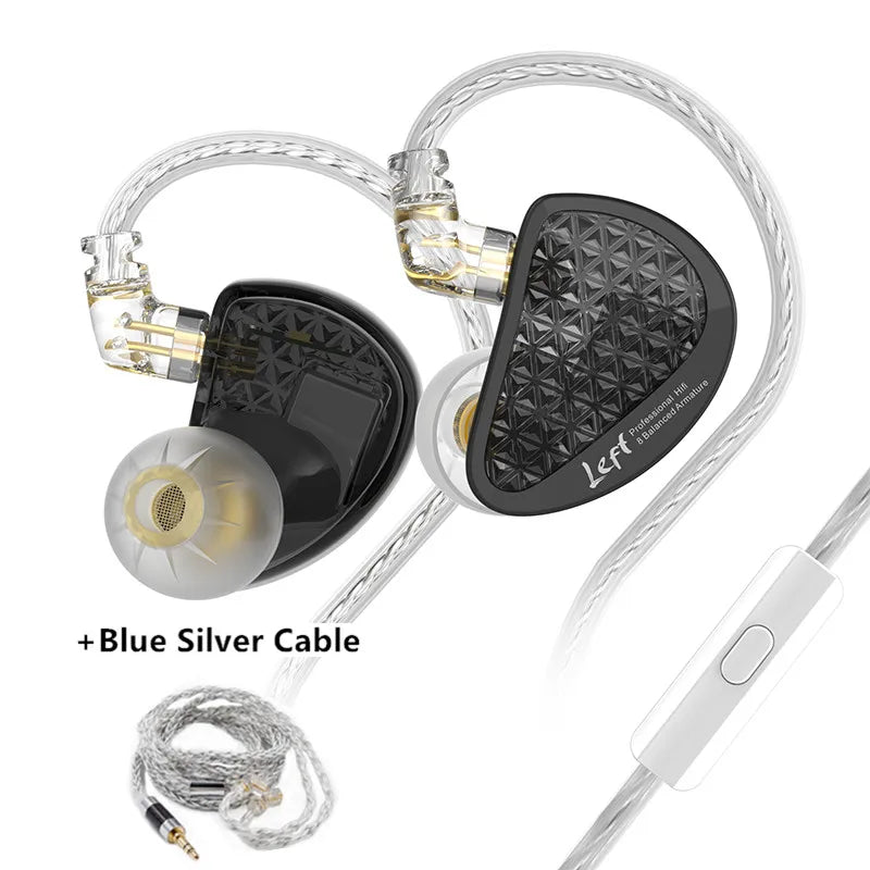 KZ AS16 Pro In Ear Earphones 16BA Balanced Armature HIFI Bass Monitor Headphones Noise Cancelling Earbuds Sport Headset AS12 ZSX