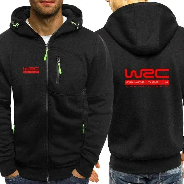 New Spring Autumn Men's World Rally Championship WRC Logo Printing Fashion Hooded Streetwear Casual Zipper High Quality Hoodies, produit gaming premium Fraquane