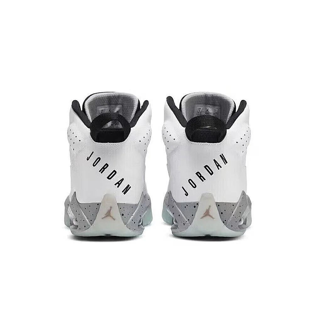 Jordan Lift Off Simple and Versatile Shock-Absorbing, Non-Slip, Wear-Resistant Mid-Top Retro Basketball Shoes for Men, White and Gray Ar4430-101