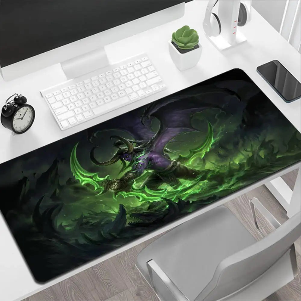 World of Warcraft Illidan Large Mouse Pad Gaming Mouse Pad PC Gamer Computer Mouse Mat Big Mousepad XXL Carpet Keyboard Desk Mat