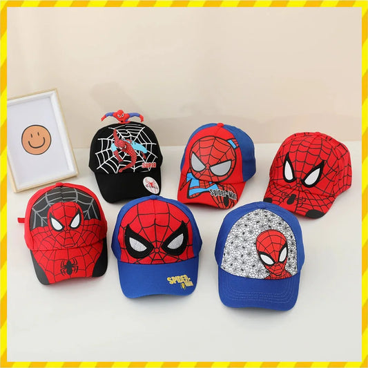 2026 HotAnime Cartoon Spiderman Hats for Kids Toddler  Baseball Cap Spring Snapback Hip Hop Adjustable Caps