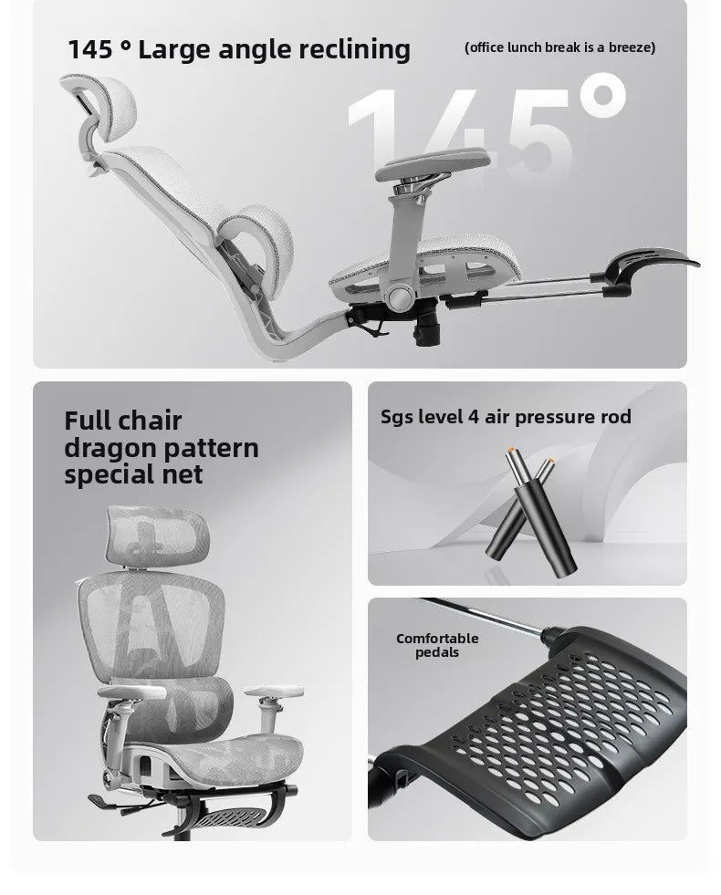 Přenosná minimalistická ergonomická židle s 10D područkami – počítačová, kancelářská, studijní a herní židle Gravity, pevná a odolná