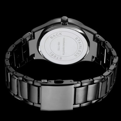 Hannah Martin herreur, rustfrit stålhus, kvartsurværk, urskive på 41 mm, professionelt design, med kalenderfunktion (imitation)