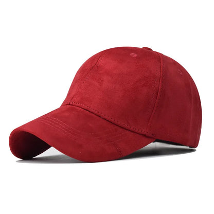 Gorra de béisbol de ante al por mayor, otoño-invierno, para hombre y mujer, gorra urbana lisa de invierno, unisex, ajustable, informal, sin adornos