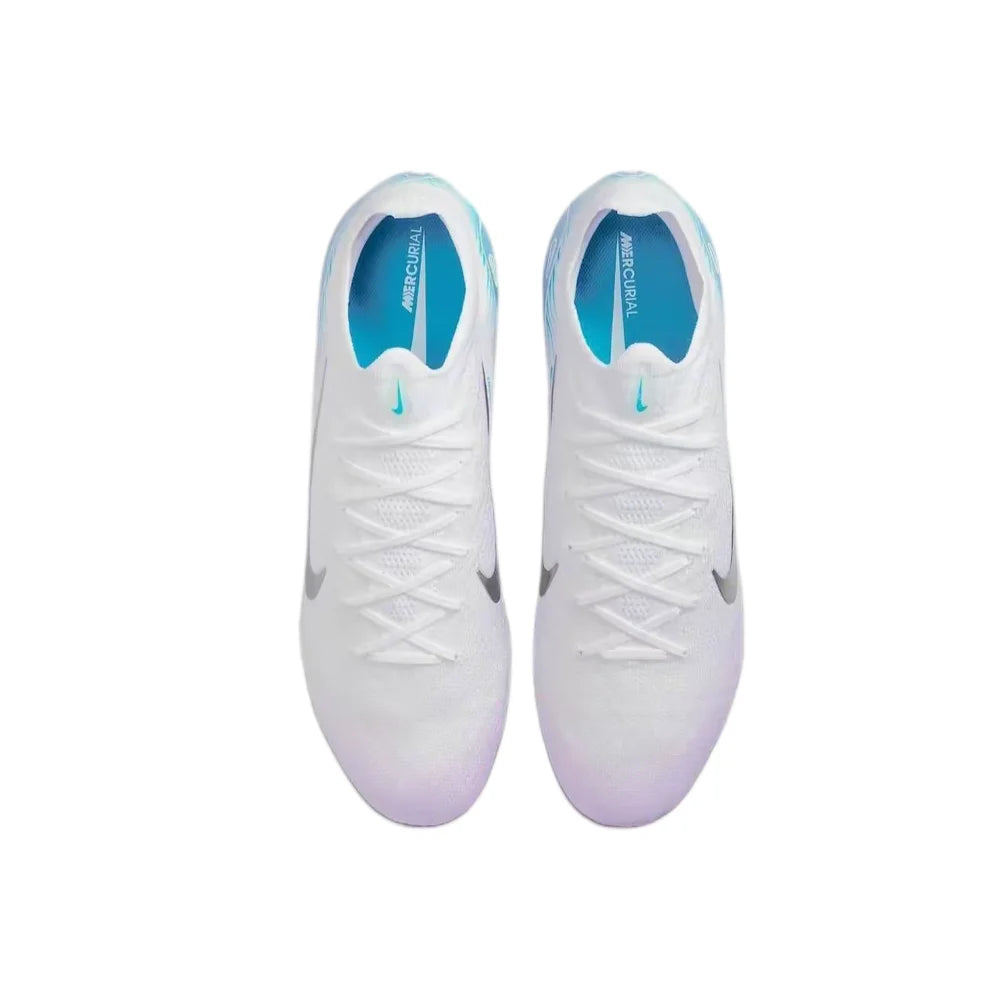 Nike Mercurial Vapor 16 Elite LV8 Men's FG Soccer Cleats – Soft, Comfortable, Natural Grass, White/Blue HV4887-100