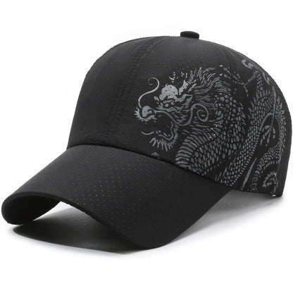 Șapcă de baseball cu imprimeu dragon, șapcă sport de vară pentru protecție solară în aer liber, cu uscare rapidă, șapcă casual pentru bărbați și femei, cu cozoroc în formă de cioc de rață