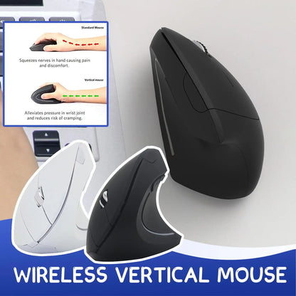 Ratón inalámbrico 2.4G vertical gaming ergonómico 1600DPI para PC, portátil y oficina, mini ratón gaming