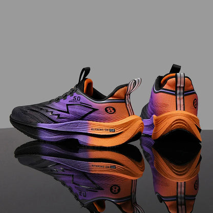 Herren-Sportschuhe – professionelle, gedämpfte Laufschuhe mit Carbonplatte, atmungsaktive Schnür-Sneaker für Freizeit, Marathon und Training