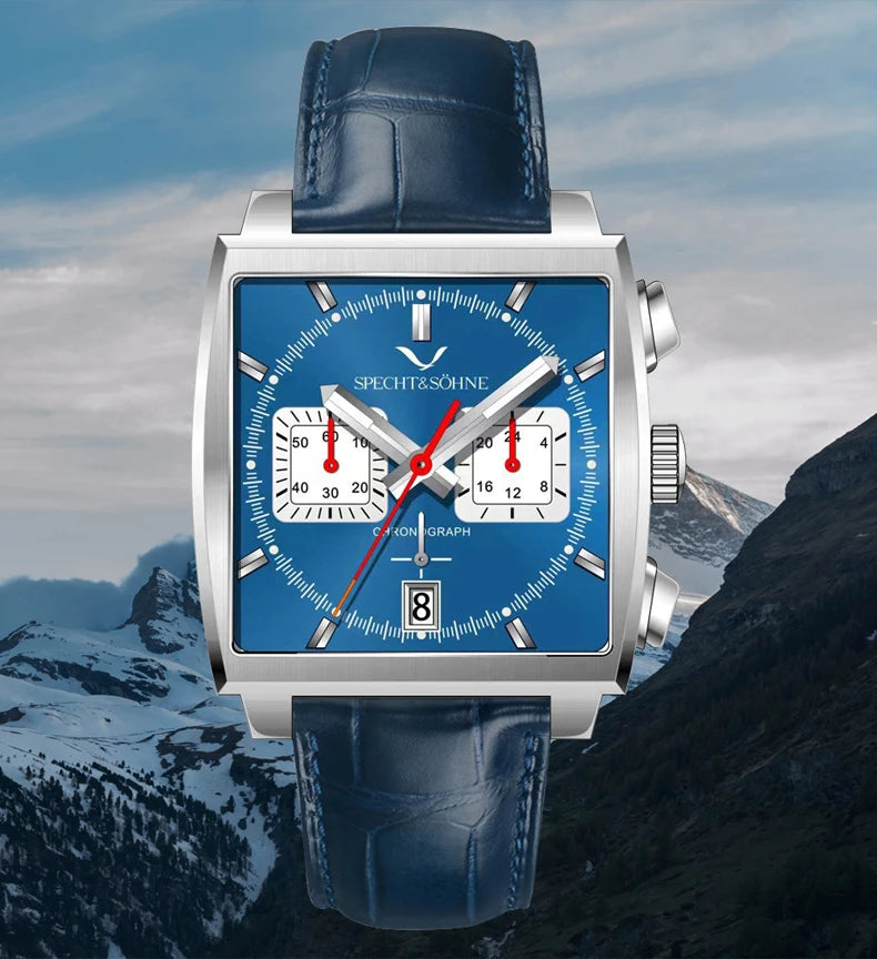 Specht&Sohne Men's Watch Luxury Brand Waterproof Stainless Steel Leather Japan VK Multifunctional Quartz Watch Religio Masculino