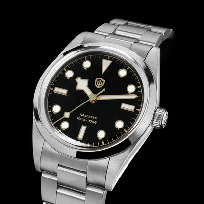 Watchdives WD1016 V3 kvarc karóra, 37 mm-es rozsdamentes acél tok, zafírüveg, vintage stílusú karóra, VH31 Sweep mozgás, 100 m vízálló férfi karóra