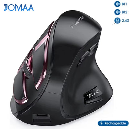 Ratón vertical inalámbrico Jomaa 2.4G+Bluetooth para Apple Mac, portátil y notebook, 9 botones, ratón gaming recargable para PC y iPad