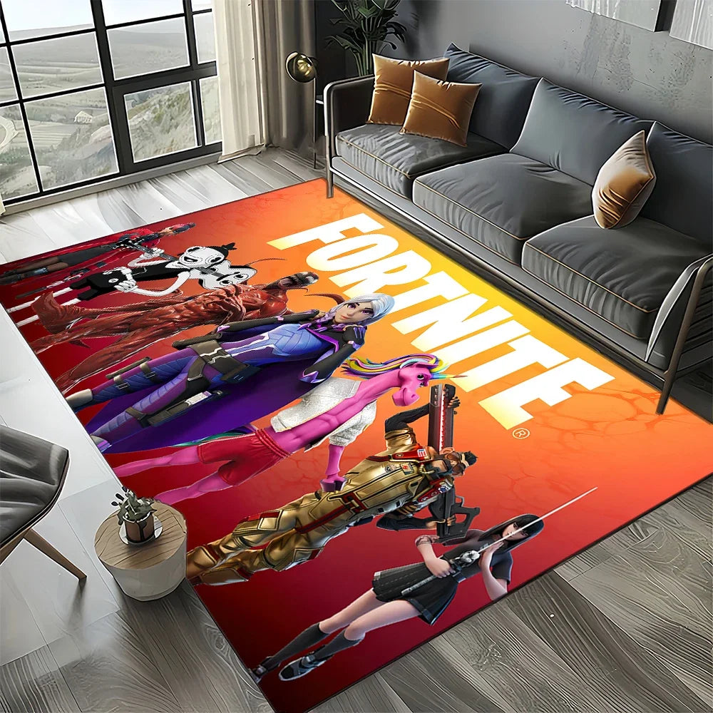 2025 Games 3D F-Fortnite Cartoon Carpet Rug for Living Room Bedroom Home Sofa Decoration, Kids Play Area Rug Non-slip Floor Mat