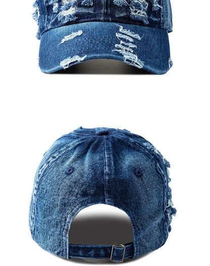 Gorra de béisbol de denim lavado para mujer y hombre, con visera, transpirable, para primavera y verano, gorra vintage con cierre a presión para mujer