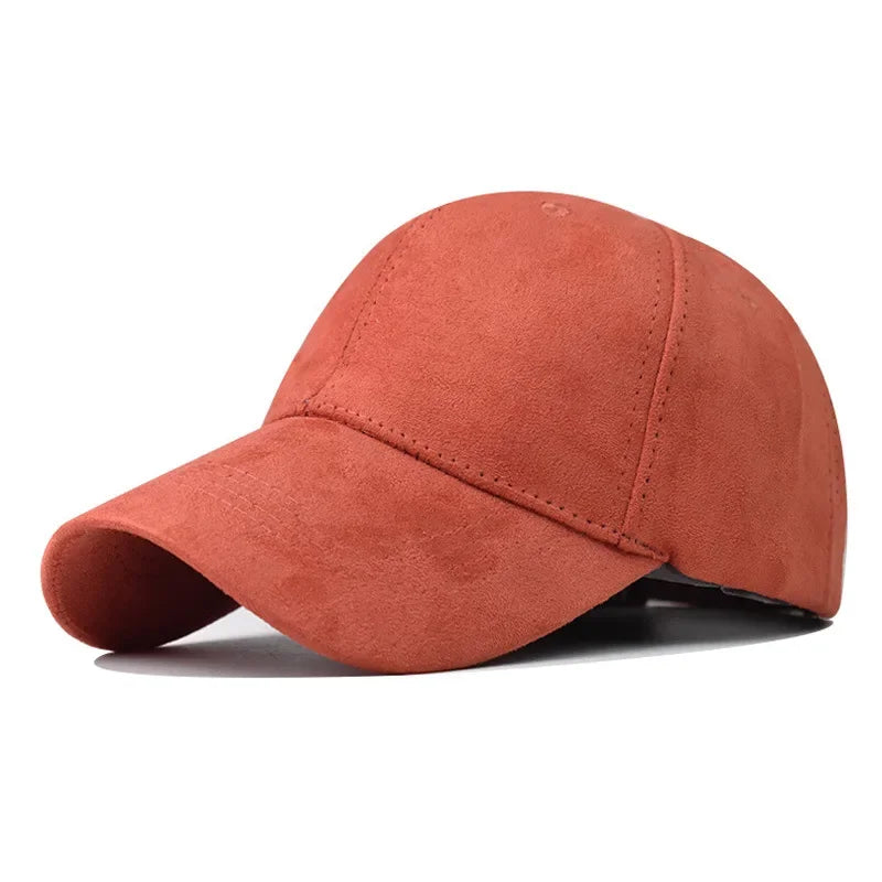 Gorra de béisbol de ante al por mayor, otoño-invierno, para hombre y mujer, gorra urbana lisa de invierno, unisex, ajustable, informal, sin adornos