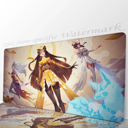 „Amaterasu Kiriko Overwatch“ pelės kilimėlis, stalo kilimėlis su paminkštinimu, „Prime Gaming“ žaidimų aksesuarai, XXL klaviatūros kilimėlis