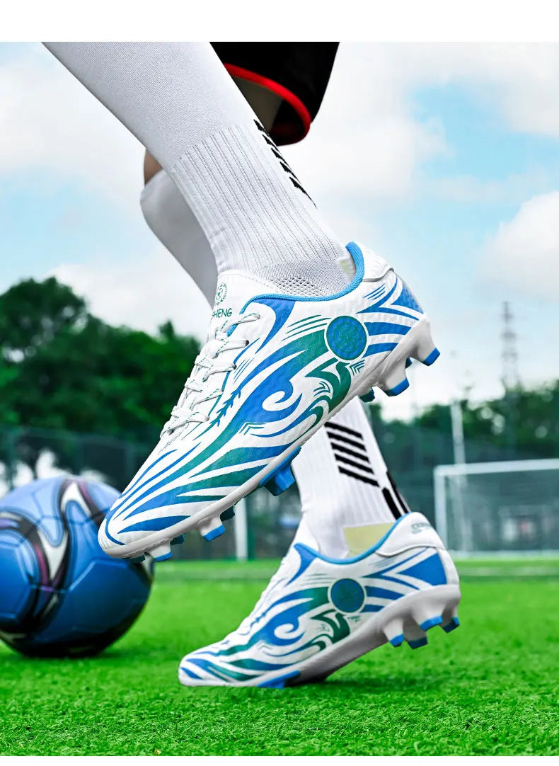 Chaussures de football originales pour hommes, chaussures d'entraînement en plein air, antidérapantes, chaussures de football pour enfants, à crampons longs, chaussures de futsal pour hommes, taille 32-45