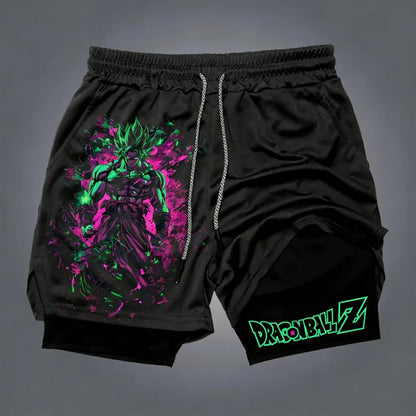 Dragon Ball Goku Unisex Harajuku Anime Printed 2026 Summer New Product Loose Sports Breathable Quick Drying Double Layer Shorts, Produit gaming premium Fraquane, produits de luxe, nouvelle génération, équipement gamer
