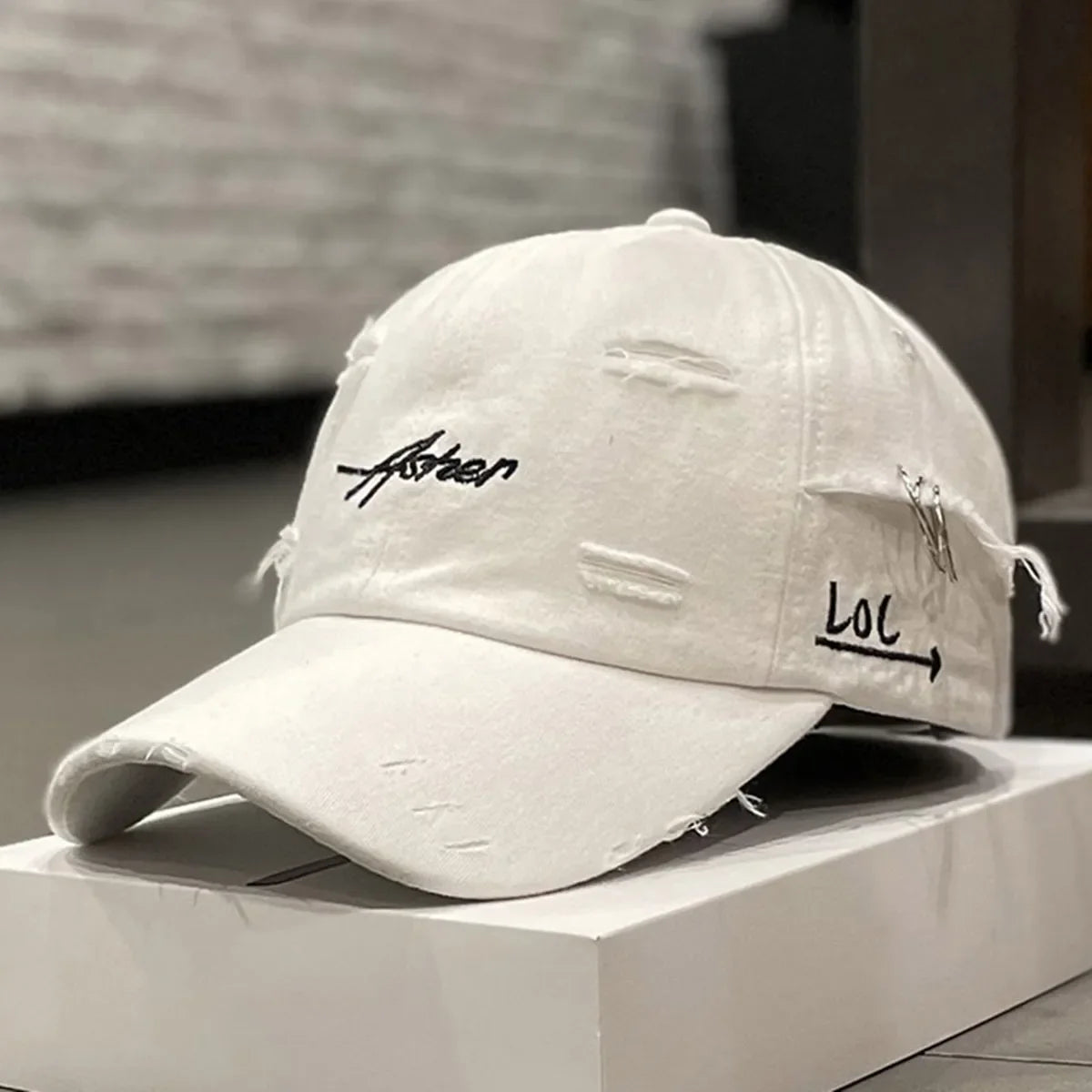 Șepci de baseball unisex Asher cu broderie, cu găuri și inel metalic, reglabile, pentru activități în aer liber, de primăvară și toamnă, casual, cu protecție solară