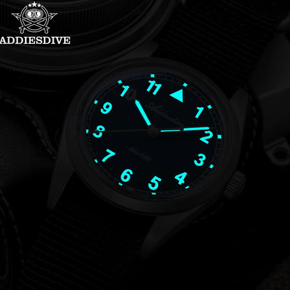 ADDIESDIVE luxus kvarc karóra férfiaknak, új, 36 mm-es, AR-bevonatú buboréküveggel, AD2079, világító, 100 m-es vízállóság, rozsdamentes acél, férfi ajándék