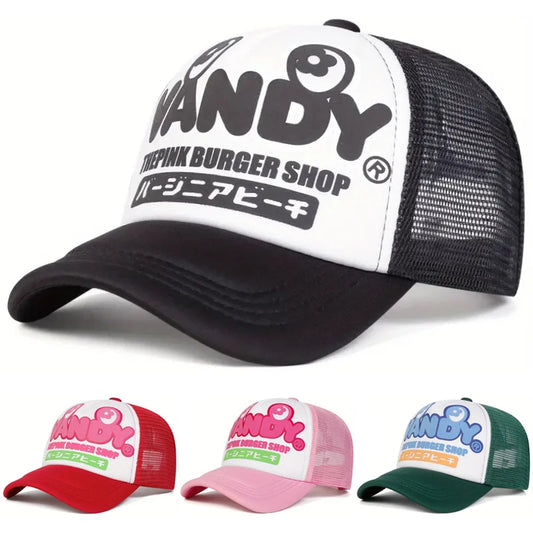 2025 Simple New Net Cap VANDY Japanese Printed Fashion Street Hip Hop Hat Outdoor Leisure Daily Sunshade Hat Unisex Baseball Hat