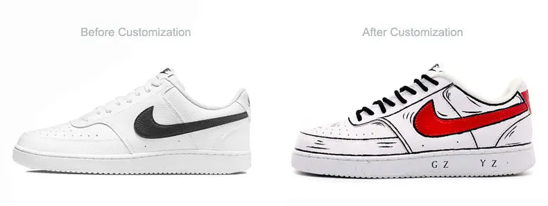 Custom Sneakers Nike Court Vision 1 Graffiti Anime Series Wear-Resistant Men's Skate Shoes