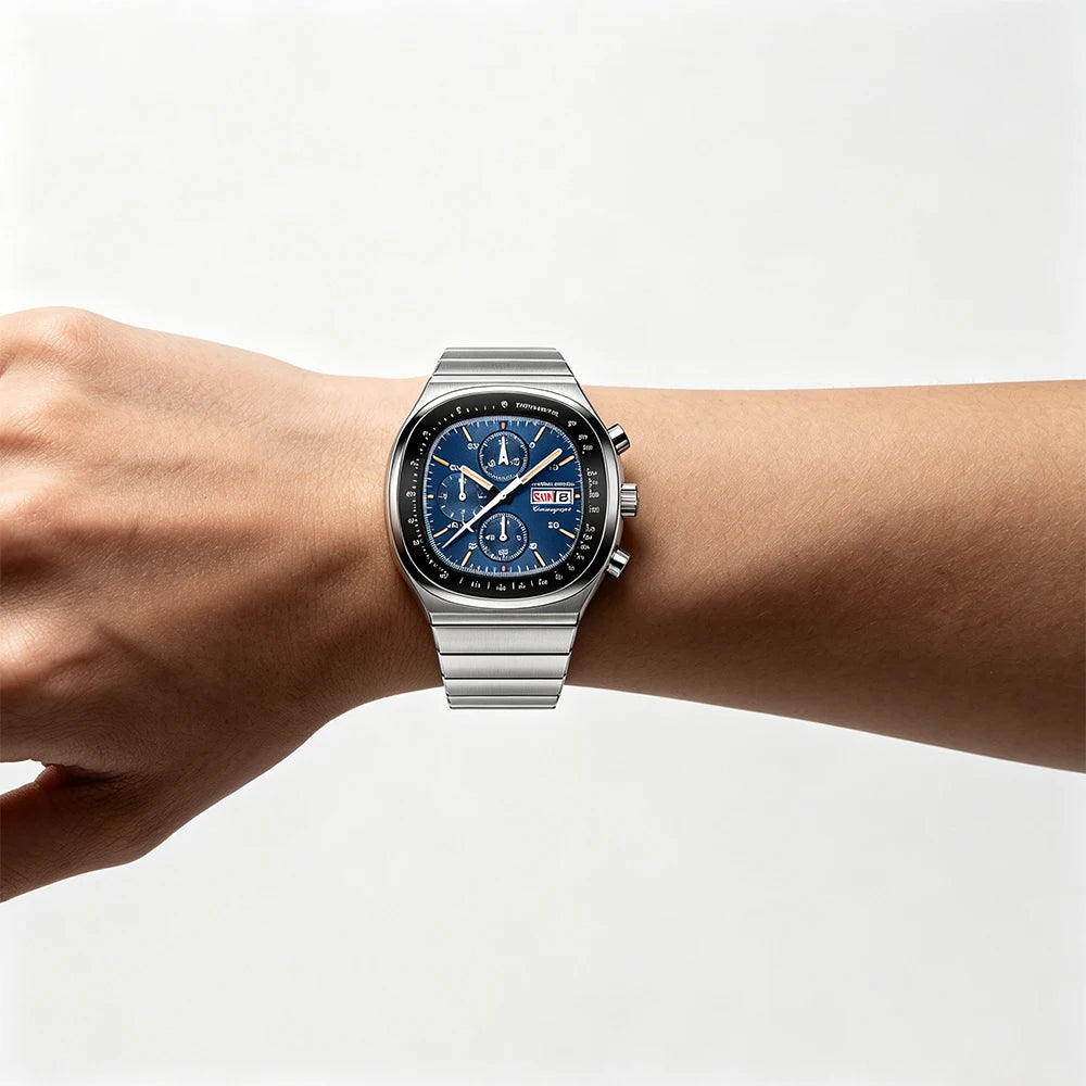 PAGANI DESIGN Új PD1819 férfi kvarc karóra, 40 mm, zafírüveg, rozsdamentes acél, vízálló, világító C3 kronográf reloj hombre