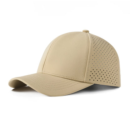 VOBOOM Șapcă de baseball pentru bărbați, cu uscare rapidă, din plasă tăiată cu laser, cu bor curbat, tip snapback, pentru alergare în aer liber și călătorii, negru