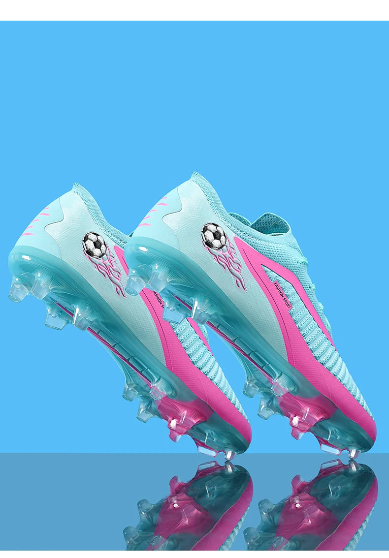 Nouvelles chaussures de football pour hommes, crampons de sport d'extérieur, antidérapantes, à longues pointes, respirantes et confortables pour l'entraînement et les matchs.