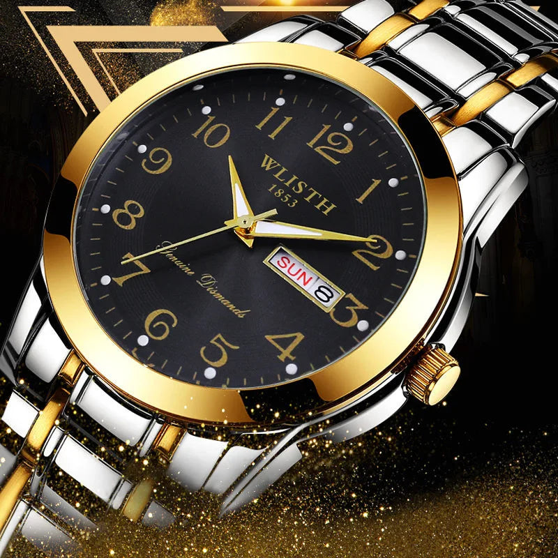 Orologio di lusso da donna, orologio al quarzo, orologio da polso digitale, impermeabile, con calendario e display illuminato; stile alla moda e professionale, adatto anche agli uomini.