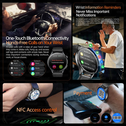 2025 Health Smartwatch for Xiaomi & Huawei ECG + PPG, Blood Pressure, SpO2, Body Analysis, Bluetooth Calling & NFC