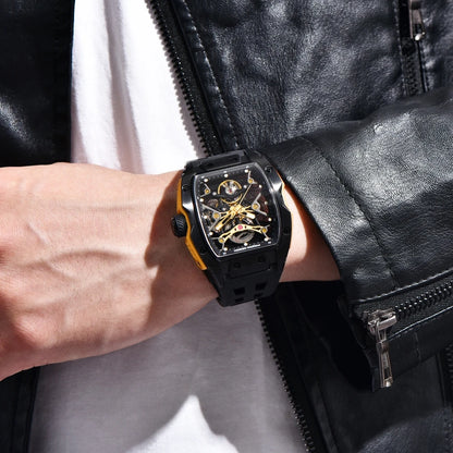 PAGANI DESIGN 42 mm-es új Alien modell, átlátszó hátlapos, átlátszó szerkezetű luxus férfi karóra, zafírüveges, automata férfi karóra