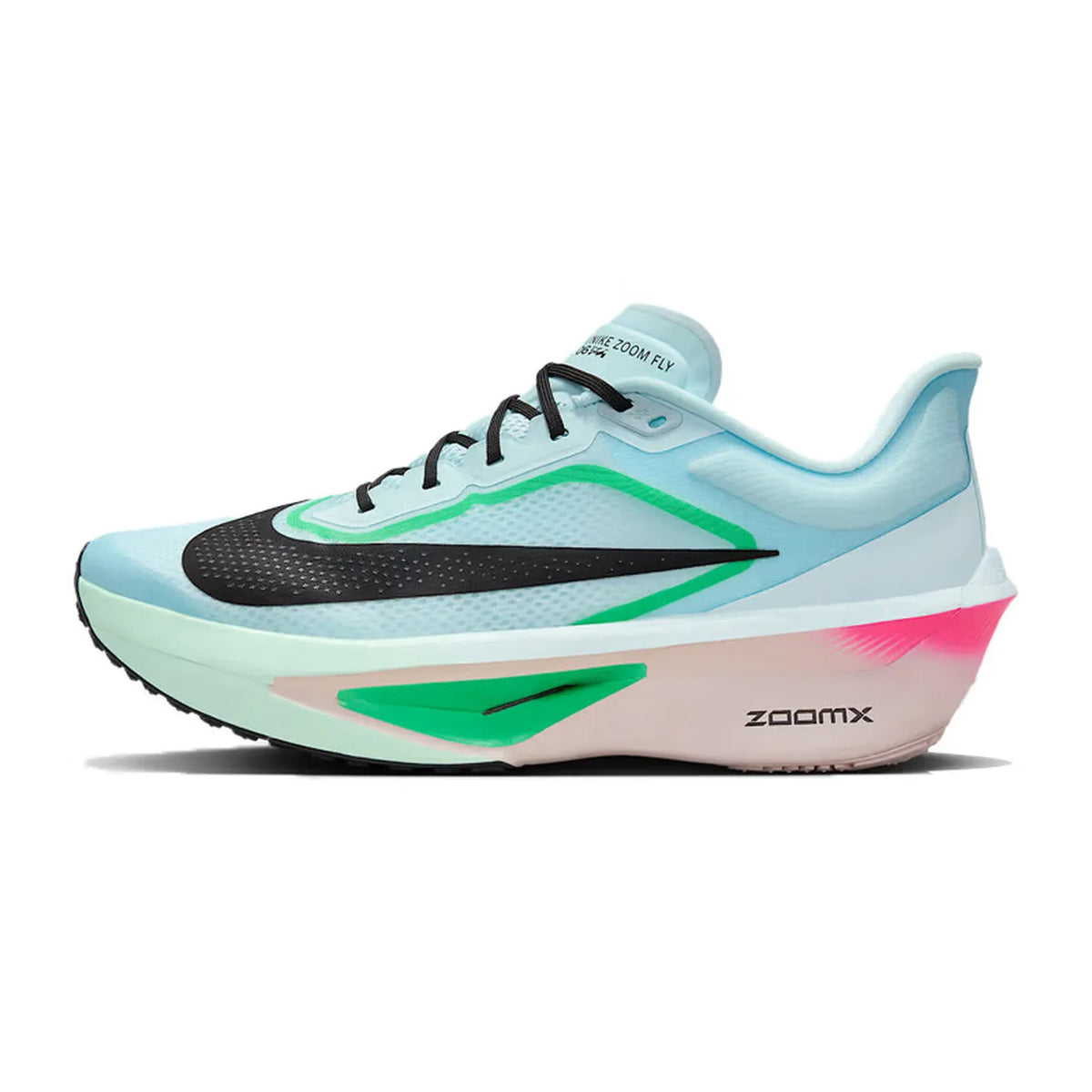 „Nike Zoom Fly 6“ vyriški bėgimo bateliai su „Zoom“ amortizacija, lengvi, greitai reaguojantys, su energijos grąžinimu, skirti maratono treniruotėms FN8454-001