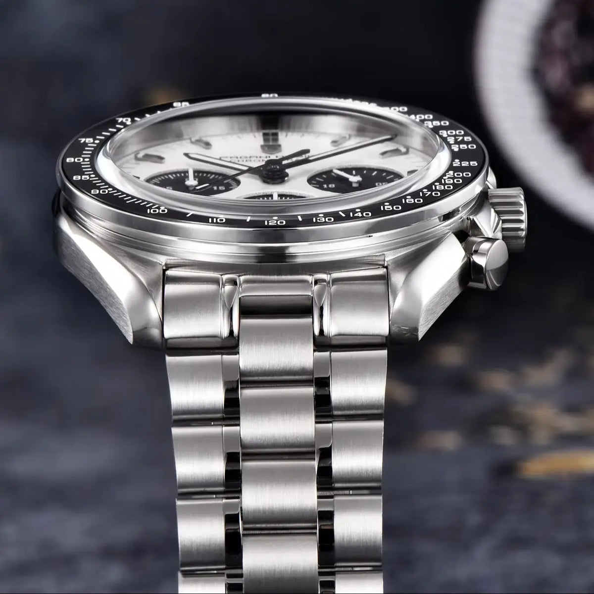 PAGANI DESIGN – Nouvelle montre à quartz de luxe pour homme, dotée d’un cadran à motif météorite, chronographe sportif, verre saphir avec traitement antireflet.
