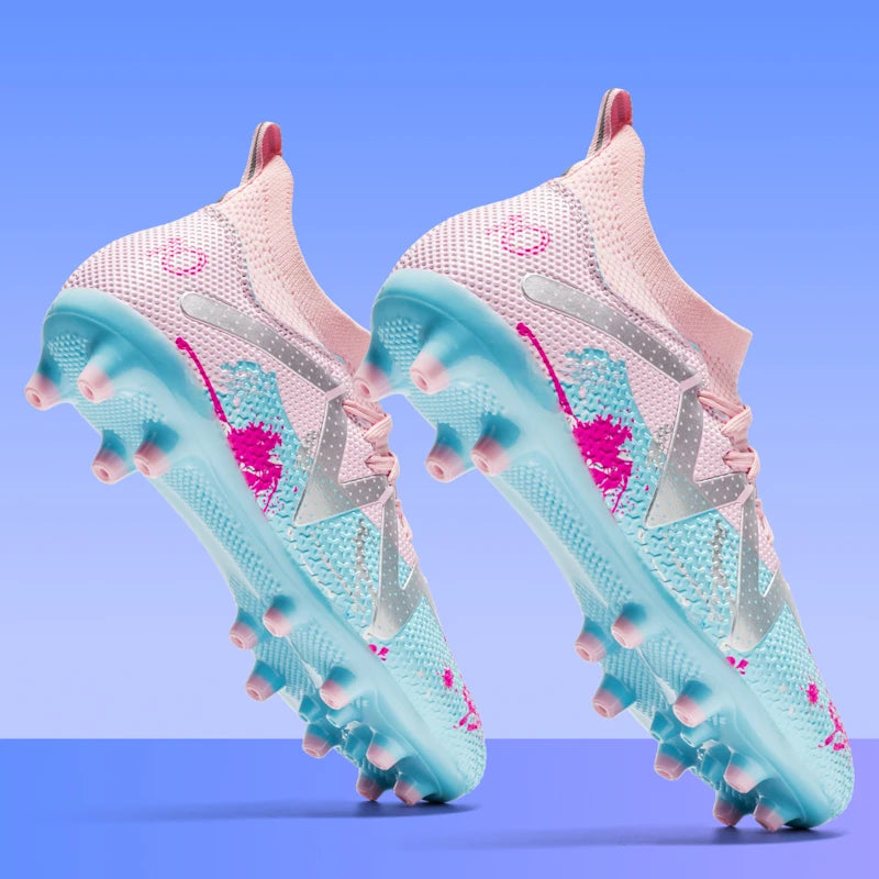 Men’s Non-Slip Football Boots Unisex Professional Soccer Shoes Sports New Cleats Drop Shipping Ultralight Breathable Futsal