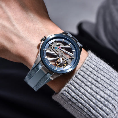 Herrenuhr PAGANI DESIGN – Mechanisches Automatik-Luxusmodell, durchbrochenes Zifferblatt, Saphirglas mit Antireflexbeschichtung, wasserdicht, leuchtende Zeiger – Geschenkidee für Herren