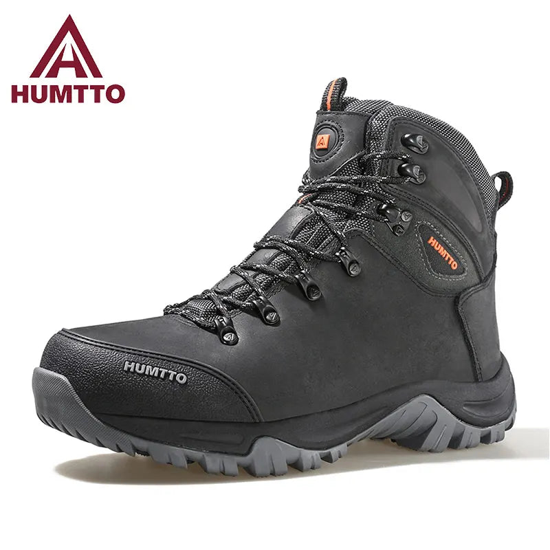 HUMTTO Buty trekkingowe męskie wodoodporne buty myśliwskie taktyczne pustynne buty bojowe za kostkę do trekkingu dla mężczyzn i kobiet ciepłe skórzane sneakersy