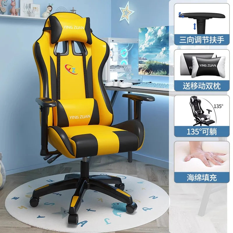 Herní židle Počítačová židle Pohodlné polohovací sedadlo Game LIVE Na kolej, pro studenty i domácnost Ergonomie pro dlouhé sezení