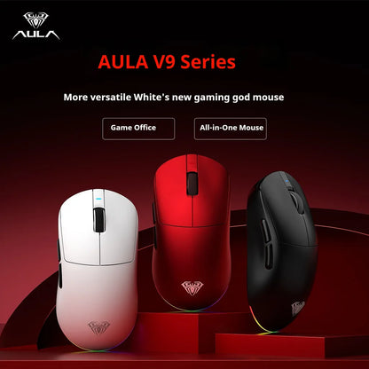 Aula V9 Ultra trådløs e-sports gamingmus Double 8k 3mode PAW 3950 8k 55g let ergonomisk mus tilpasset PC-tilbehør