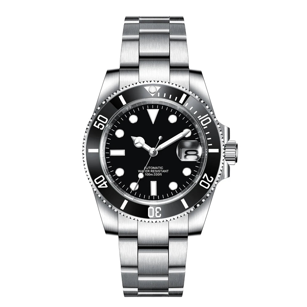 Customized Logo Men's Mechanical Automatic Wristwatch NH35 Movement 40mm Dial 100M Waterproof Sapphire Glass DIY Corgeut