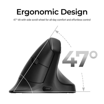 Ratón ergonómico inalámbrico Keychron M5 óptico con tasa de sondeo 8K, 2.4GHz y Bluetooth, Type-C, sensor 3950