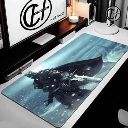 World of Warcraft Lich King-muismat voor pc, HD-anime gamingaccessoires, toetsenbord- en muismat voor laptop, XXL gamekast-bureaumatkleed