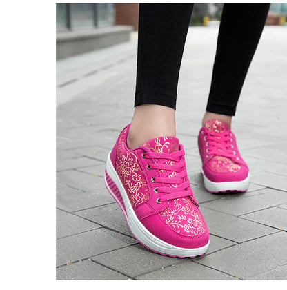 Women’s Leather Casual Sneakers Fashion Comfortable Platform Walking Shoes Wedge Moccasins Breathable Loafers Zapatos De Mujer